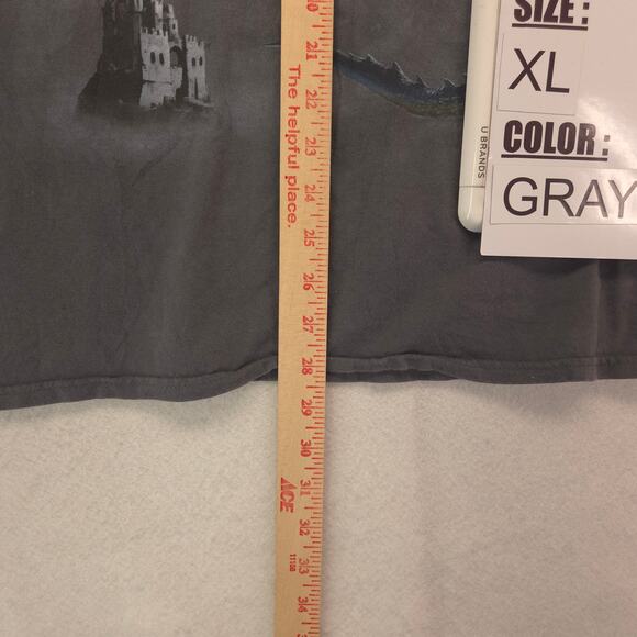 DOM Dragon Graphic Short Sleeve T Shirt Mens Size Extra Large XL Gray - Picture 6 of 9